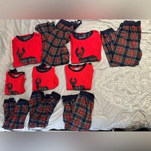 5 pairs matching family Eddie Bauer holiday pajamas